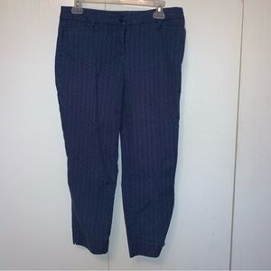 Size 8 Dalia blue geometric pattern capri pants size 8